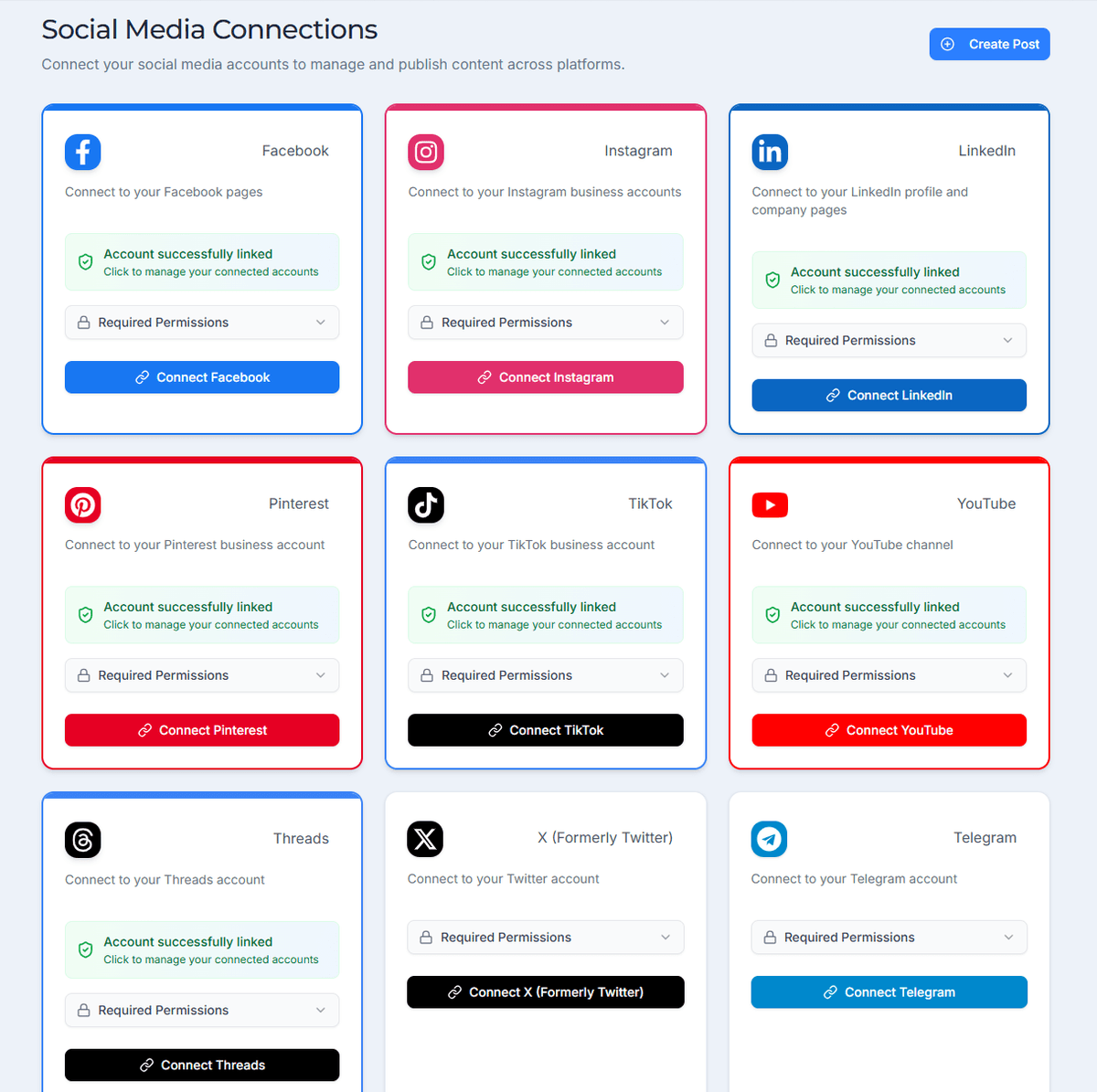 Connect your social media accounts easily