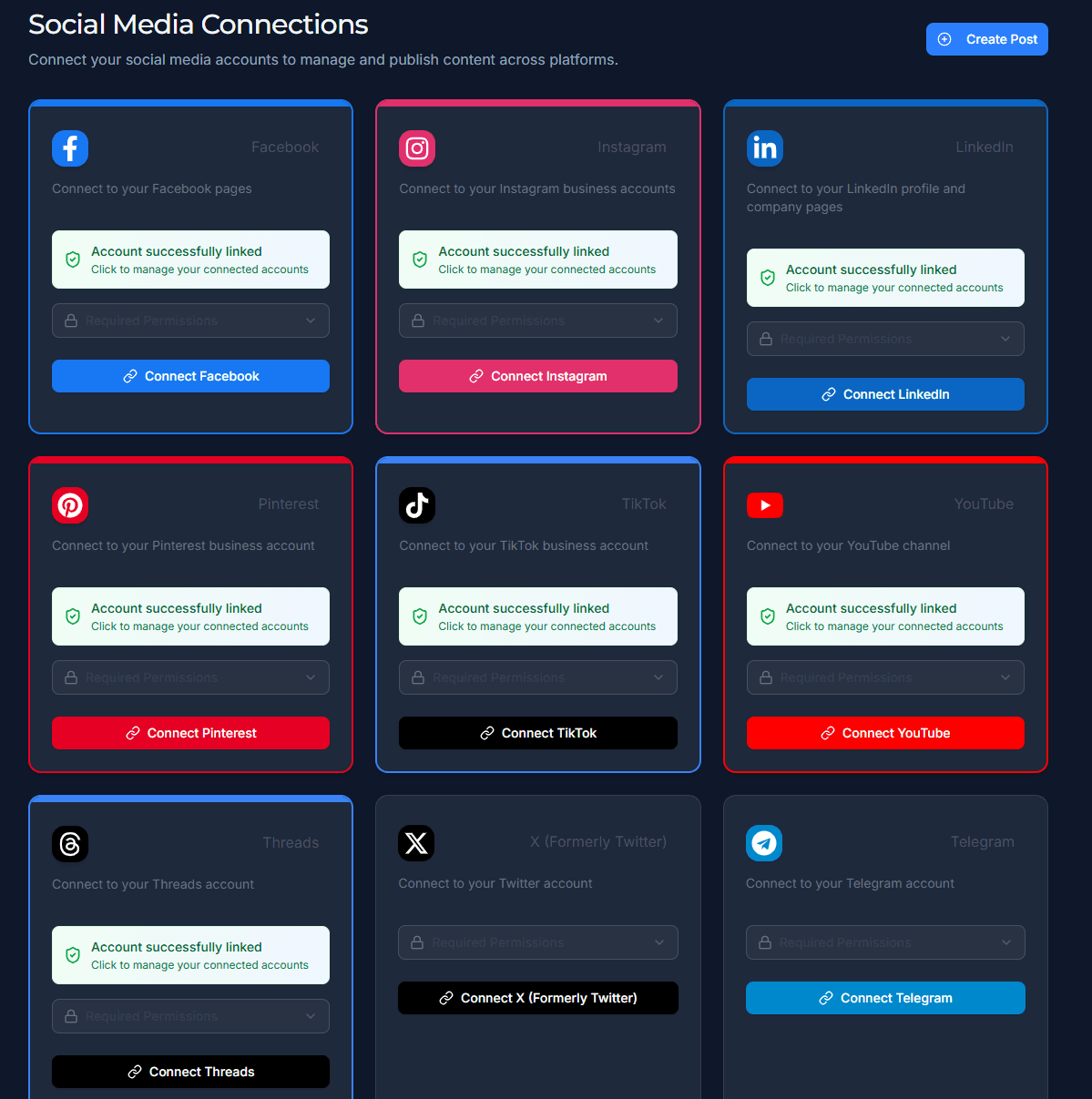 Connect your social media accounts easily